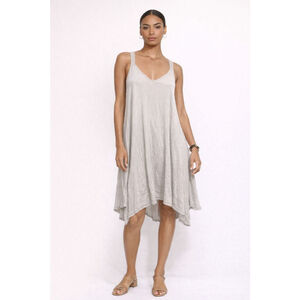 NWOT Marronie Gray Swing Dress Lace Racerback Sleeveless Cotton Modal S